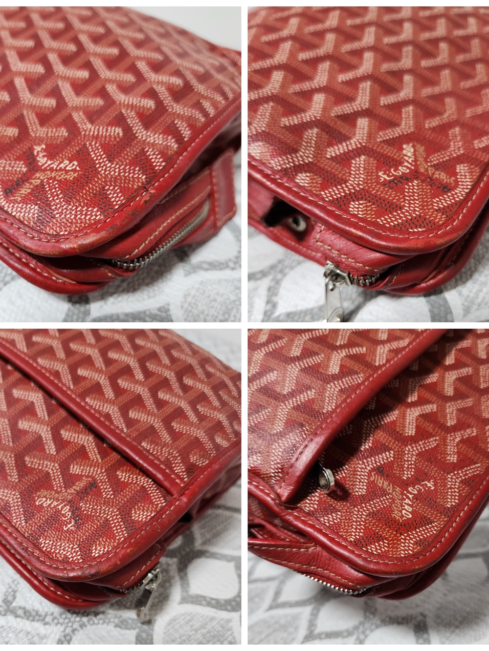 Goyard Goyardine Jouvence Toiletry Pouch MM Grey/Wine - Picture 10 of 14